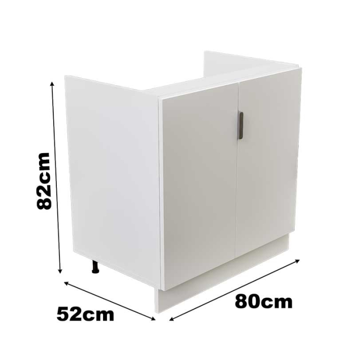 Masca chiuveta Bucatarie, Pal 18mm, Alb mat, Cant ABS 2mm, 2 Usi [3]