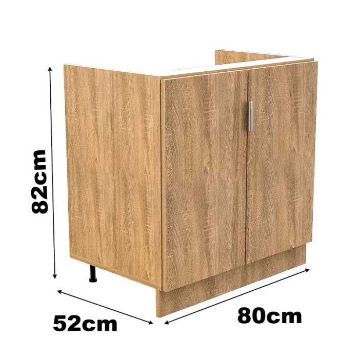 Masca chiuveta Bucatarie, Pal 18mm, Stejar Natur, Cant ABS 2mm, 2 Usi [3]