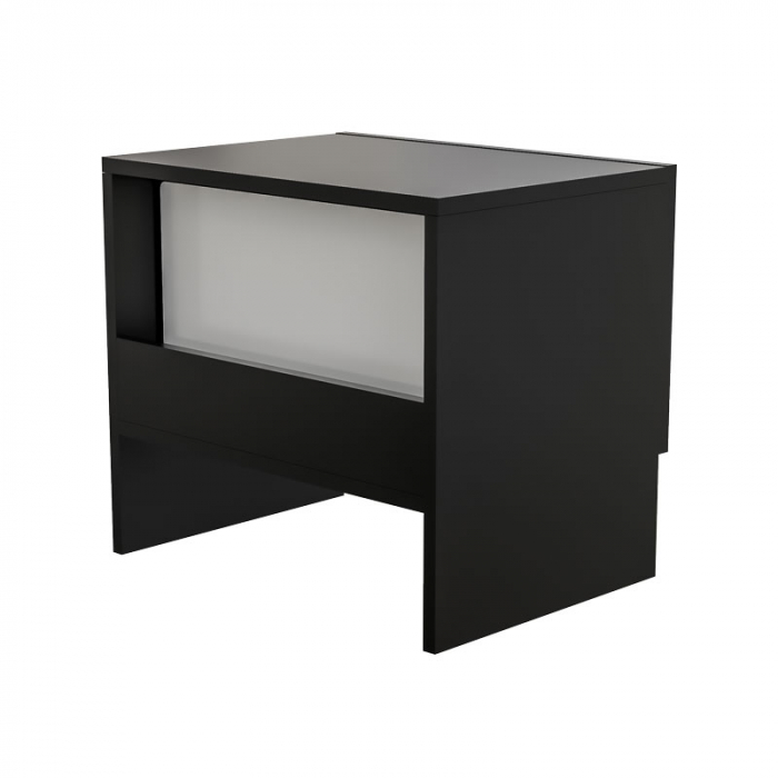 Masca Cuptor cu Microunde Lucmi, Pal Negru Mat 18mm, cant ABS, 1 ușă,  54 (L) x 40(a) x 50(h)cm [4]