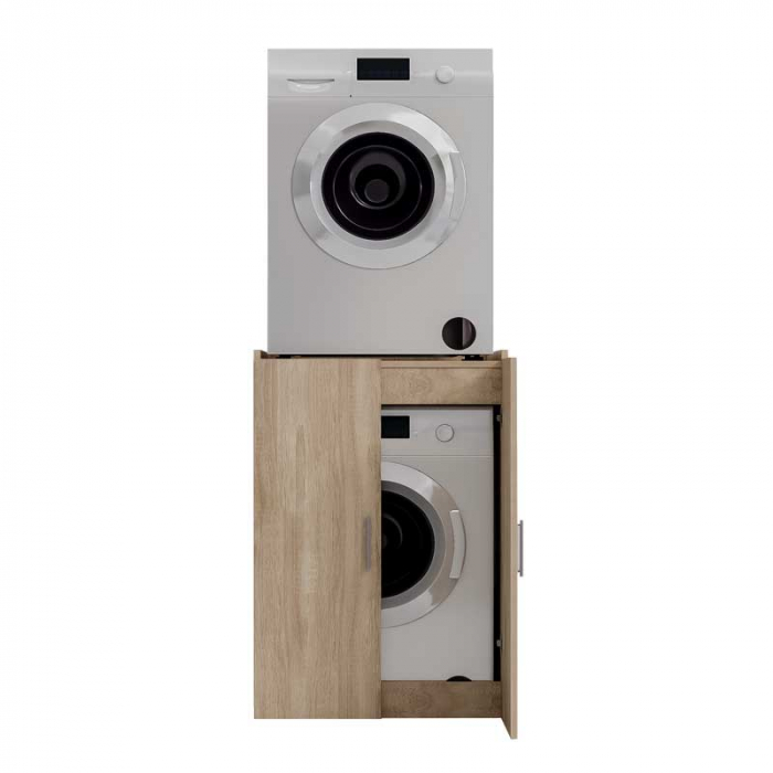 Masca masina de spalat cu uscator deasupra, Lucmi,  pal 18mm, 2 usi, Stejar Natur, 70.6 x 65 x 102.3cm [6]