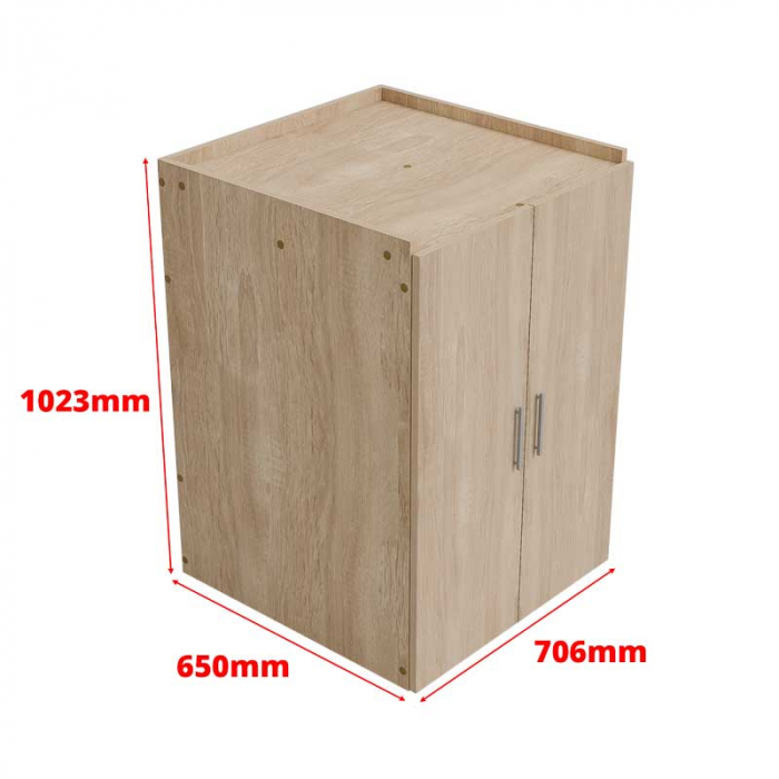 Masca masina de spalat cu uscator deasupra, Lucmi,  pal 18mm, 2 usi, Stejar Natur, 70.6 x 65 x 102.3cm [9]