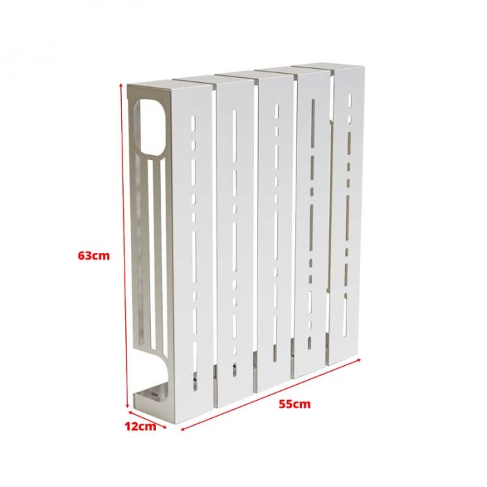 Masca modulara pentru calorifer Lucmi,  Tabla OL 2mm vopsita in camp electrostatic ALB MAT, 55 x 12 x63(h)cm [2]