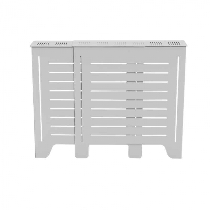 Masca pentru calorifer Lucmi EXTENSIBILA,  Tabla OL 2mm vopsita in camp electrostatic alb MAT, 149/95 x 20 x 85(h)cm [2]