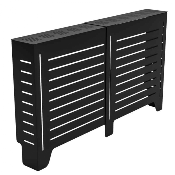 Masca pentru calorifer Lucmi,  Tabla OL 2mm vopsita in camp electrostatic negru MAT, 149/95 x 20 x 85(h)cm [4]