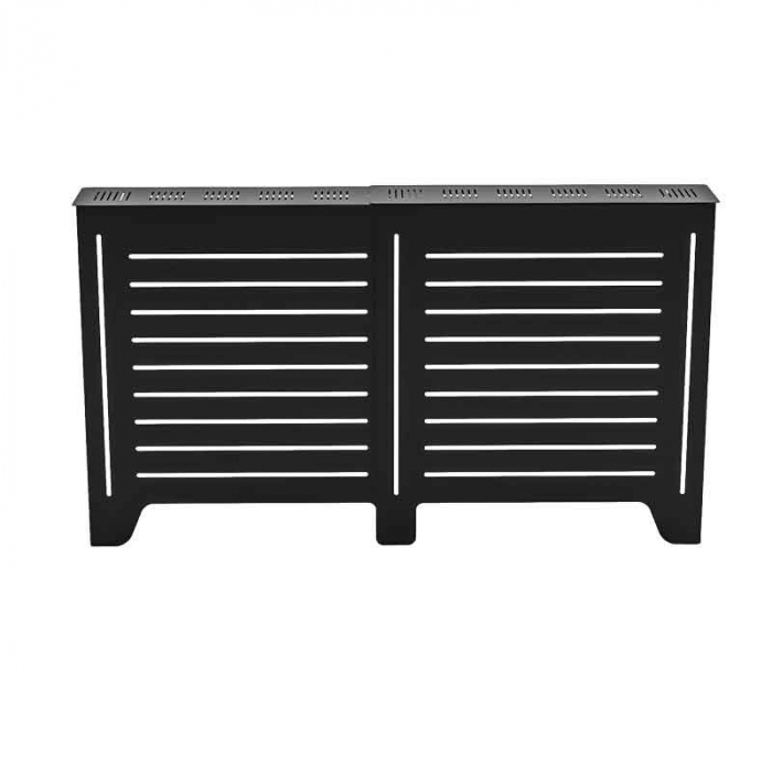 Masca pentru calorifer Lucmi,  Tabla OL 2mm vopsita in camp electrostatic negru MAT, 149/95 x 20 x 85(h)cm [2]
