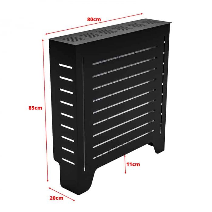 Masca pentru calorifer Lucmi,  Tabla OL 2mm vopsita in camp electrostatic negru MAT, 80 x 20 x 85(h)cm [3]