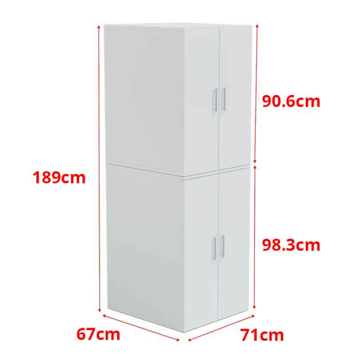 Mobilier baie pentru mașină de spălat + uscător – soluție completă pentru organizare și design modern, Alb mat, cu 4 usi. [3]