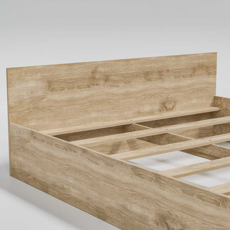 Pat LUCMI 180 x 200 , PAL 18mm Melaminat EGGER STEJAR, Suport pentru saltea inclus [5]