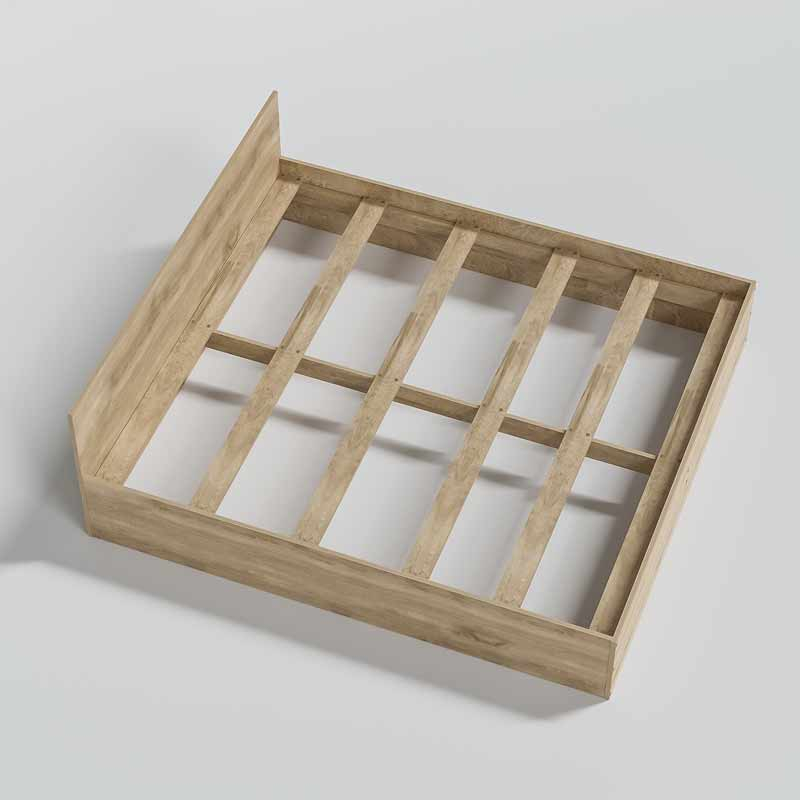 Pat LUCMI 180 x 200 , PAL 18mm Melaminat EGGER STEJAR, Suport pentru saltea inclus [6]