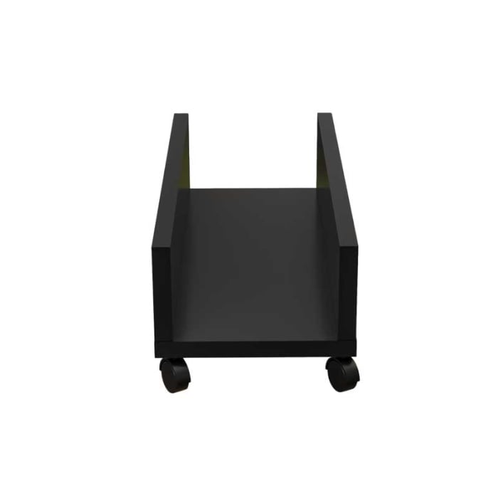 Suport Mobil pentru unitate calculator, Lucmi, Pal 18mm, Negru Mat, Cant ABS 2mm, 4 roti cu frana, 25 x 45 x 15(h)cm [4]