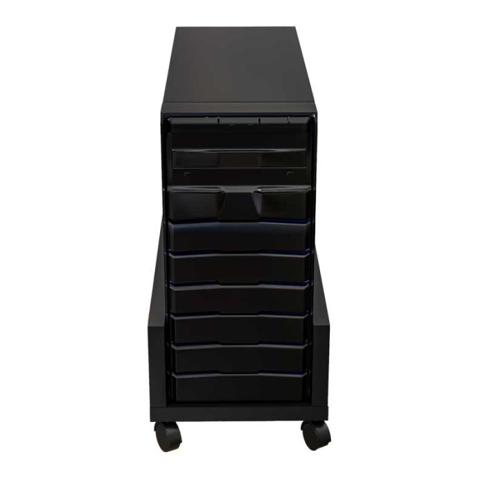 Suport Mobil pentru unitate calculator, Lucmi, Pal 18mm, Negru Mat, Cant ABS 2mm, 4 roti cu frana, 25 x 45 x 15(h)cm [5]