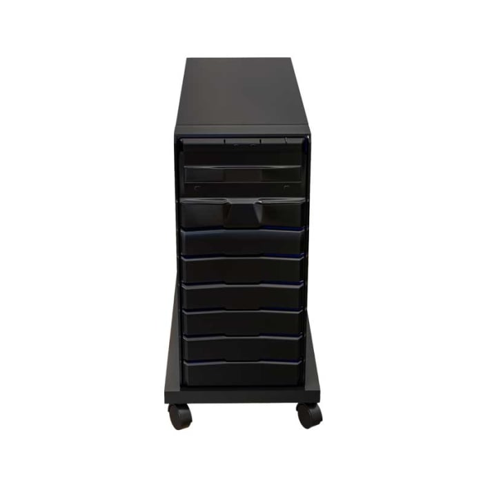 Suport Mobil pentru unitate calculator, Lucmi, Pal 18mm, Negru Mat, Cant ABS 2mm, 4 roti cu frana, 25 x 45 x 5.3(h)cm [5]