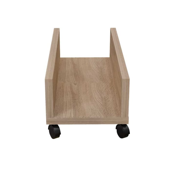 Suport Mobil pentru unitate calculator, Lucmi, Pal 18mm, Stejar Natur, Cant ABS 2mm, 4 roti cu frana, 25 x 45 x 15(h)cm [3]