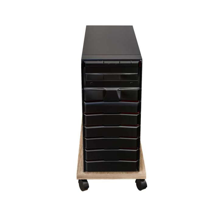 Suport Mobil pentru unitate calculator, Lucmi, Pal 18mm, Stejar Natur, Cant ABS 2mm, 4 roti cu frana, 25 x 45 x 5.3(h)cm [5]