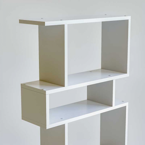 Etajera, Bilbioteca, Lucmi, PAL melaminat 18mm, Alb mat, 7 rafturi , 60x20x181(h) cm [4]