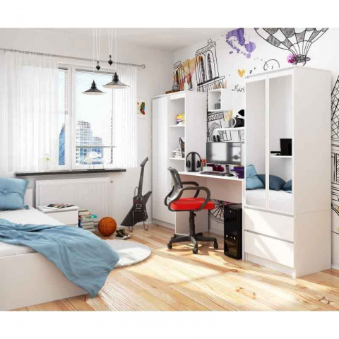 Birou calculator, PAL laminat, alb MAT, 120x50x79 cm [3]