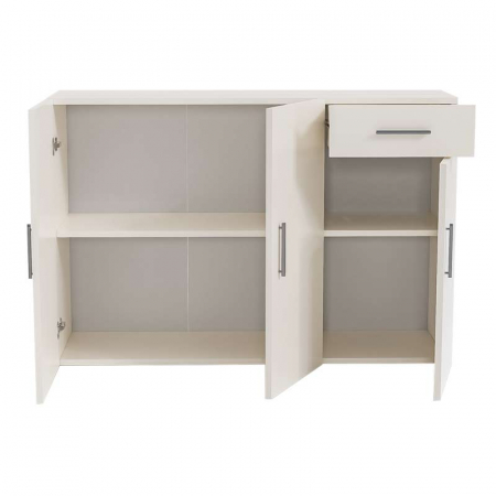 Comoda Lucmi, Pal 18mm, alb ,cu 3 usi si 1 sertar, 120x35x80 cm [4]