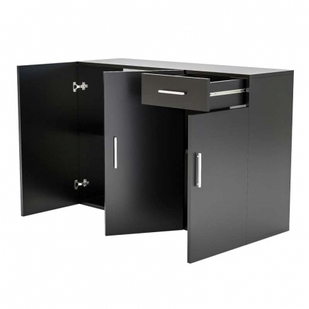 Comoda Lucmi, Pal 18mm, negru ,cu 3 usi si 1 sertar, 120x35x80 cm [5]