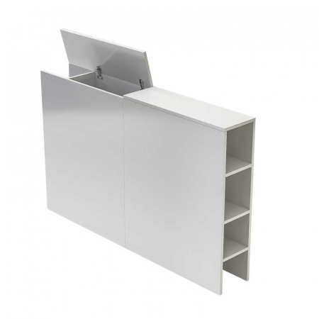 Comoda PAT, Lucmi, Pal 18mm,alb mat ,cu 6 polite, 2 usi si 2 spatii depozitare, 160(L)x25(l)x100(h)cm [3]