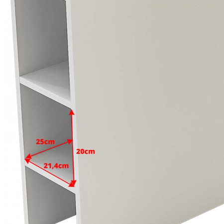 Comoda PAT, Lucmi, Pal 18mm,alb mat ,cu 6 polite, 2 usi si 2 spatii depozitare, 160(L)x25(l)x100(h)cm [9]