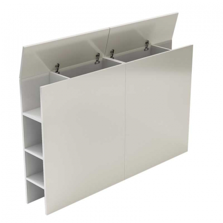 Comoda - Comoda PAT, Lucmi, Pal 18mm,alb mat ,cu 6 polite, 2 usi si 2 spatii depozitare, 160(L)x25(l)x100(h)cm