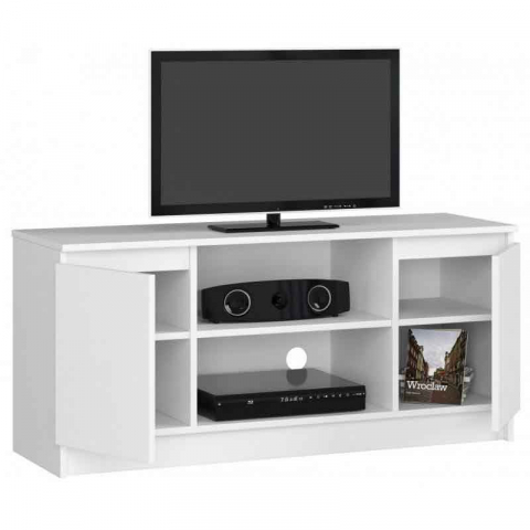 Comoda pentru TV, PAL laminat, 6 rafturi, alb MAT, 120x40x55 cm [1]