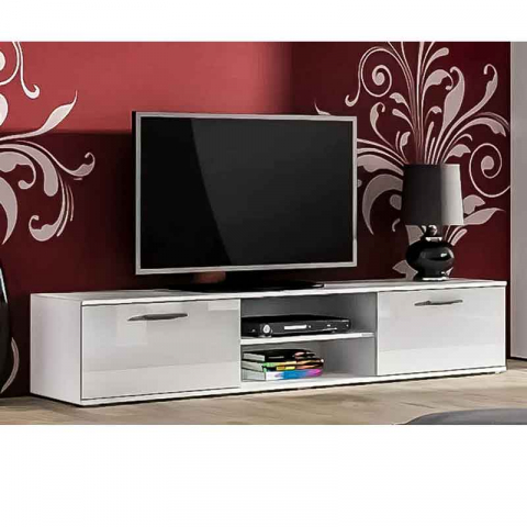 Comoda TV cu 2 usi si 2 spatii depozitare Soho RTV, alb, 180x43x37 cm [1]