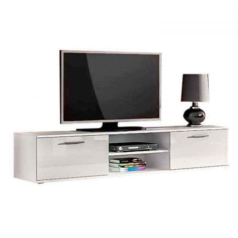 Comoda - Comoda TV cu 2 usi si 2 spatii depozitare Soho RTV, alb, 180x43x37 cm