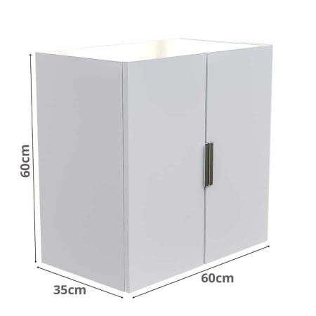 Corpuri Modulare Bucatarie - Corp bucătărie suspendat Lucmi – Alb Mat, PAL 18 mm, 2 polite, 60 x 35 x 60(h)cm, 2 usi