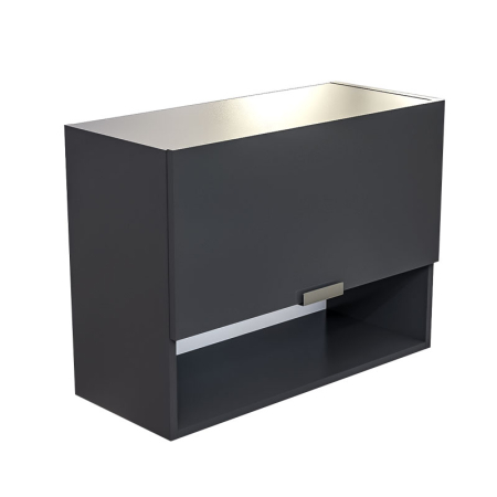 Corpuri Modulare Bucatarie - Corp bucătărie suspendat Lucmi – Negru Mat, PAL 18 mm, 1 poliță, 80 x 35 x 60(h)cm, usa cu amortizor