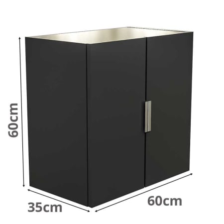 Corpuri Modulare Bucatarie - Corp bucătărie suspendat Lucmi – Negru Mat, PAL 18 mm, 2 polite, 60 x 35 x 60(h)cm, 2 usi