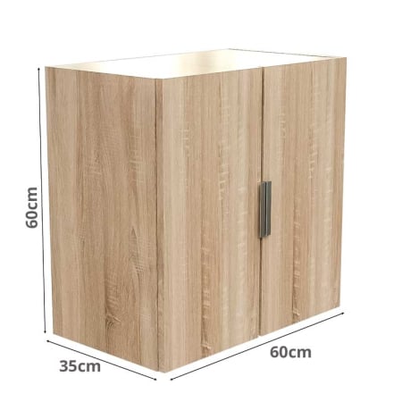 Corpuri Modulare Bucatarie - Corp bucătărie suspendat Lucmi – Stejar Natur, PAL 18 mm, 2 polite, 60 x 35 x 60(h)cm, 2 usi