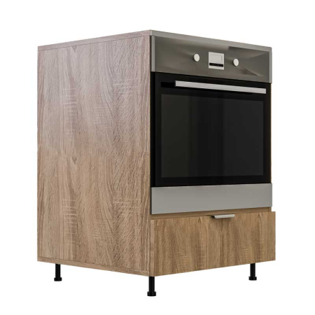 Bucatarie - Corp inferior bucătărie pentru cuptor incorporabil, cu spațiu depozitare, 48x63.6x90 cm – Stejar Natur, PAL 18 mm, Lucmi