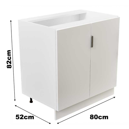 Corpuri Modulare Bucatarie - Corp modular de bucătărie – PAL 18 mm, Alb Mat, 2 uși, 1 poliță