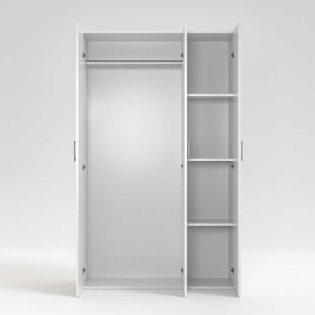 Dressing cu cu 3 usi,Lucmi, PAL melaminat 18mm, Alb, 120 x 50 x 200(h)cm [5]