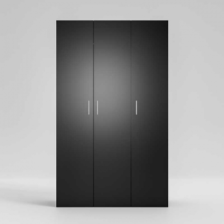Dressing cu cu 3 usi,Lucmi, PAL melaminat 18mm, Negru, 120 x 50 x 200(h)cm [1]