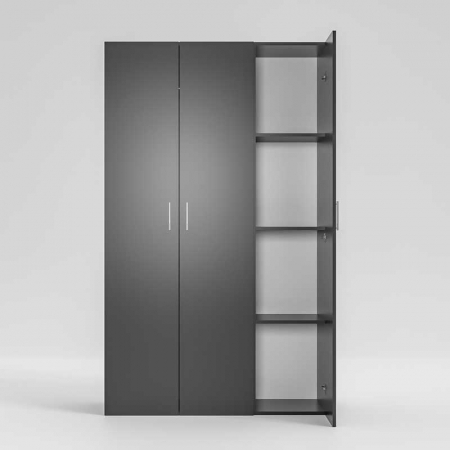 Dressing cu cu 3 usi,Lucmi, PAL melaminat 18mm, Negru, 120 x 50 x 200(h)cm [3]