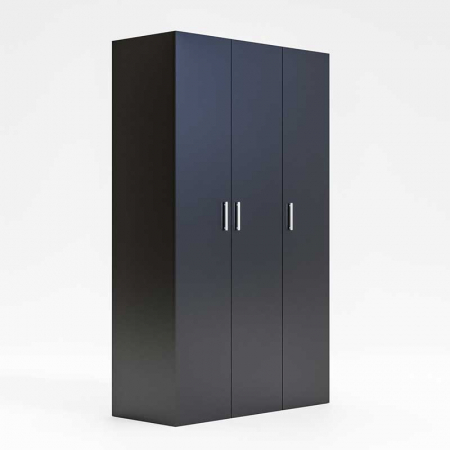 Dressing cu cu 3 usi,Lucmi, PAL melaminat 18mm, Negru, 120 x 50 x 200(h)cm [2]