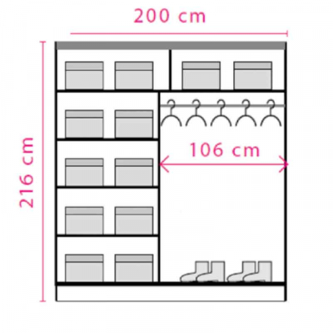 Dressing cu usi glisante LUCMI  sonoma, 200cm [2]