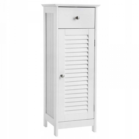 Dulap baie, LUCMI,  MDF, 1 raft, 1 usa, 1 sertar, alb MAT, 32x30x87cm