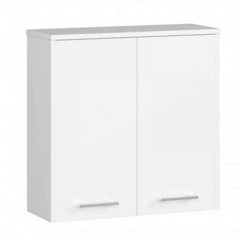 Dulap baie, suspendat, PAL laminat, 2 rafturi, 2 usi, alb MAT, 60x22.5x60 cm