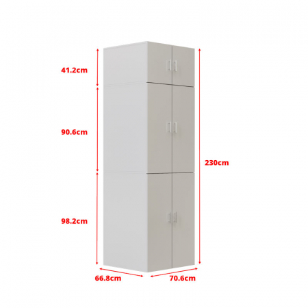 Dulap depozitare Detergent, Pal 18mm, alb mat, Cant abs 2mm, 2 usi, 70.6 x 66.8 x 41.2(h)cm [8]