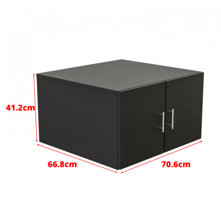 Dulap depozitare Detergent, Pal 18mm, negru mat, Cant abs 2mm, 2 usi, 70.6 x 66.8 x 41.2(h)cm [3]