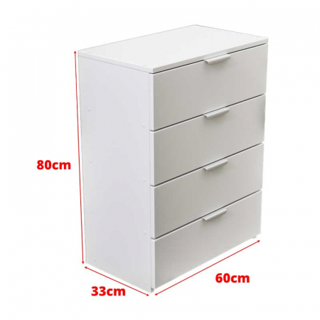 Dulap depozitat incaltaminte, pantofar, PAL 18mm, cant abs 2mm, 4 sertare, alb mat, 60x33x80 cm [6]