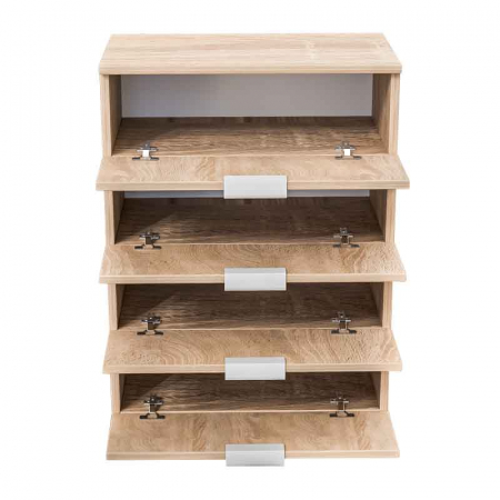 Dulap depozitat incaltaminte, pantofar, PAL laminat 18mm, 4 sertare, stejar natur, 60x33x80 cm [4]