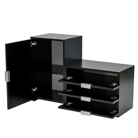 Dulap depozitat incaltaminte, pantofar, PAL18mm, Negru Mat, cant abs, 3 sertare, 2 rafturi, alb, 98.4x360x68/43 cm [5]