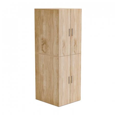 Dulap Masca masina de spalat si uscator haine, Lucmi, PAL 18 mm, 1 raft, 4 usi, Stejar Natur, 70.6 x 66.8 x 190.6 cm [2]