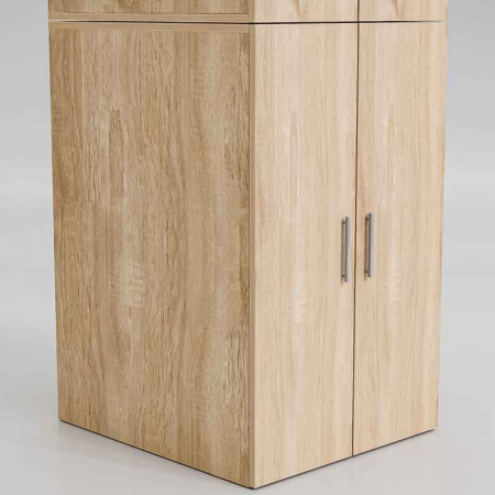 Dulap Masca masina de spalat si uscator haine, Lucmi, PAL 18 mm, 1 raft, 4 usi, Stejar Natur, 70.6 x 66.8 x 190.6 cm [3]