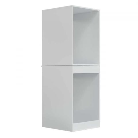 Dulap Masca masina de spalat si uscator haine, Lucmi, PAL 18mm, Cant ABS 2mm, fara usa, alb mat, 70.6 x 65 x 190.6cm [2]