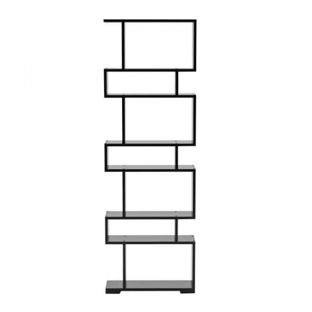 Etajera , Biblioteca, Lucmi, PAL melaminat 18mm, Negru Mat, 7 rafturi , 60x20x181(h) cm [3]